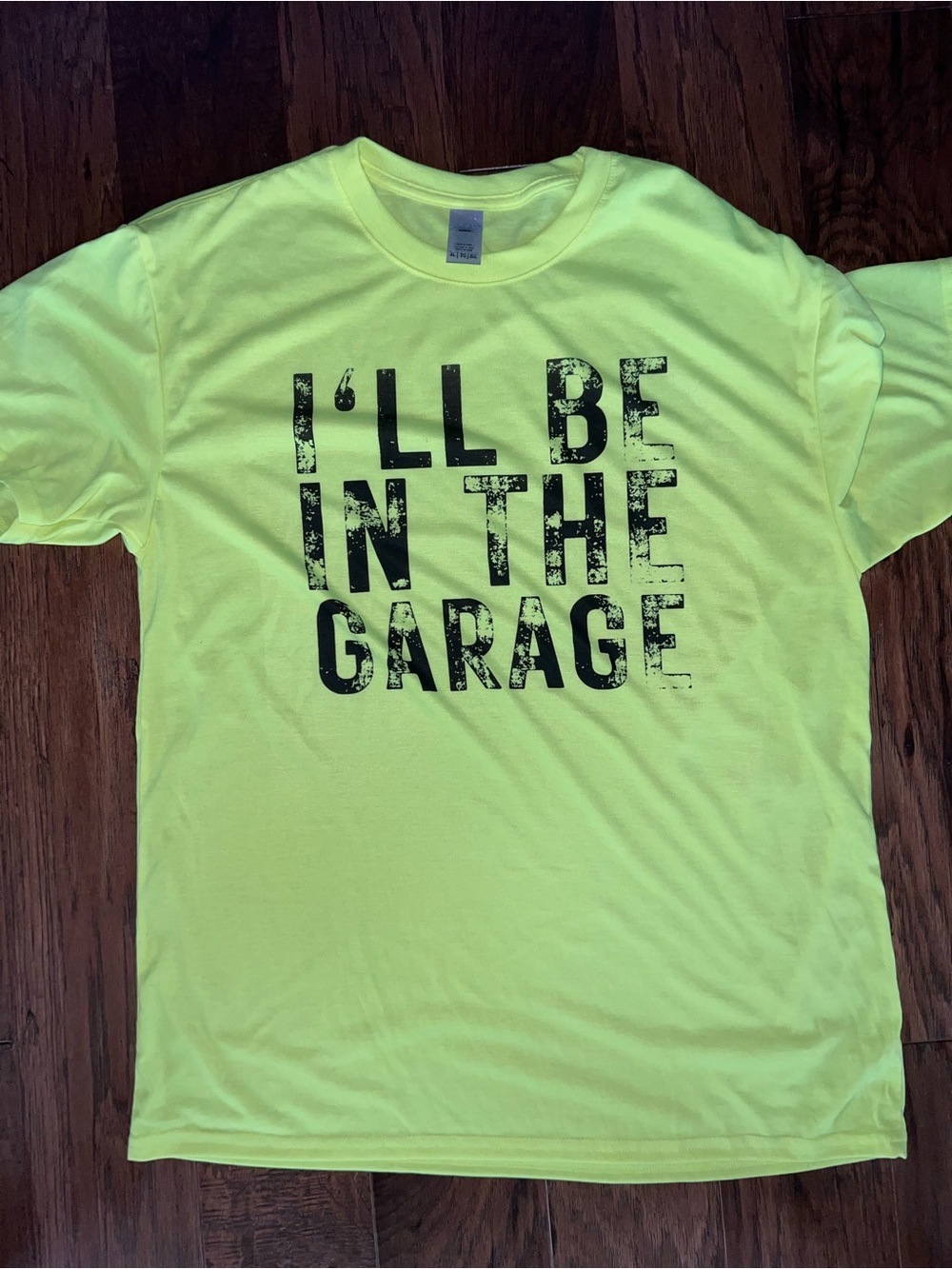 Yellow Graphic Tee "I'll Be In The Garage"